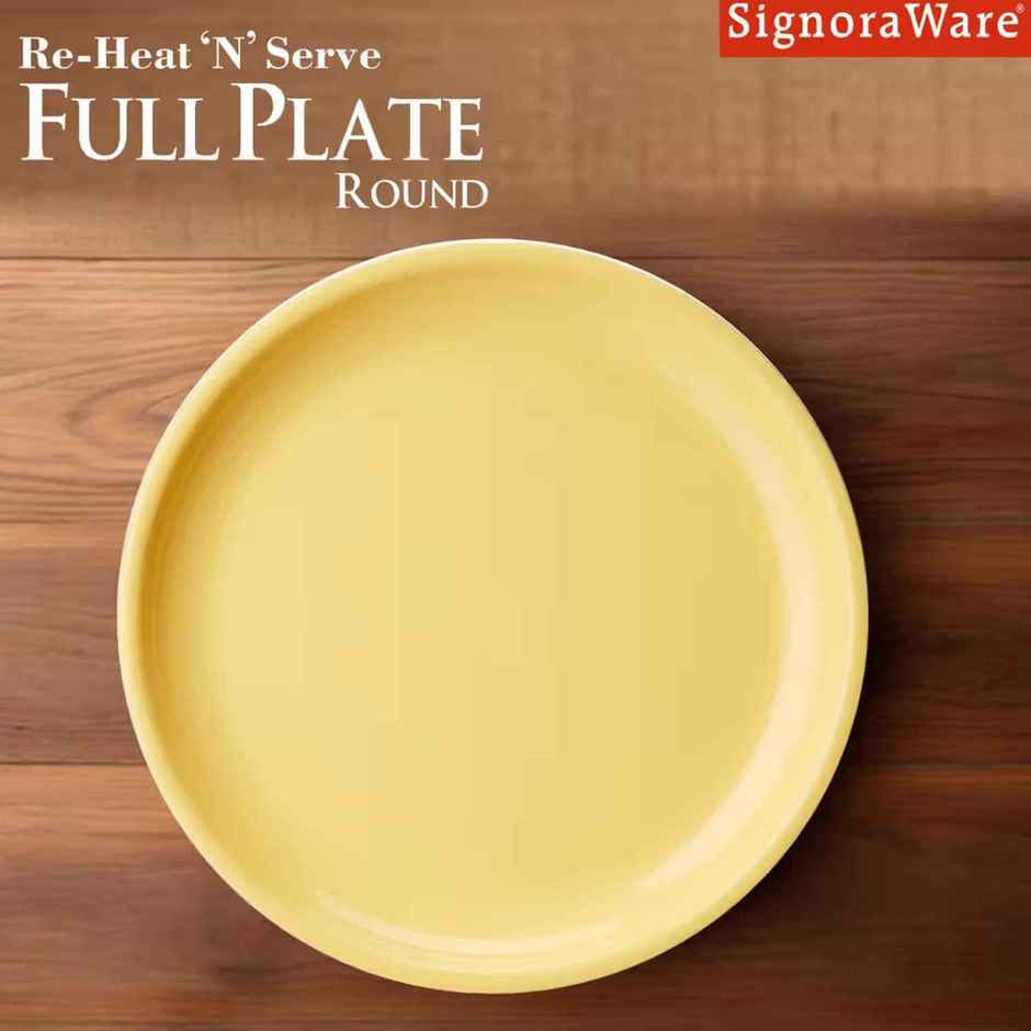 Signoraware Round Plate Set | Set of 3 | Yellow | Dinner Plate Set, Serving Plates