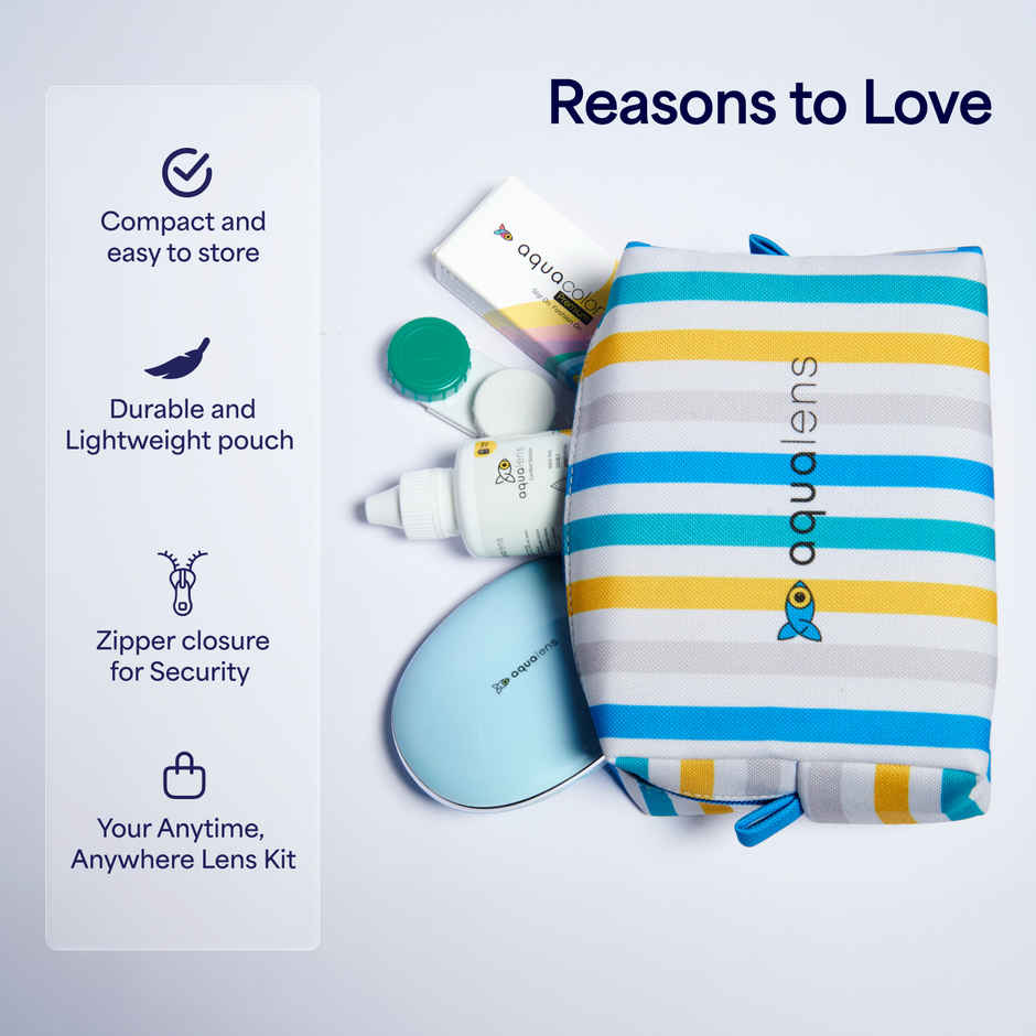 Aqualens On The Go Kit Premium Monthly Lenses in Dusky Brown 60ml Solution with Stylish Lens Case