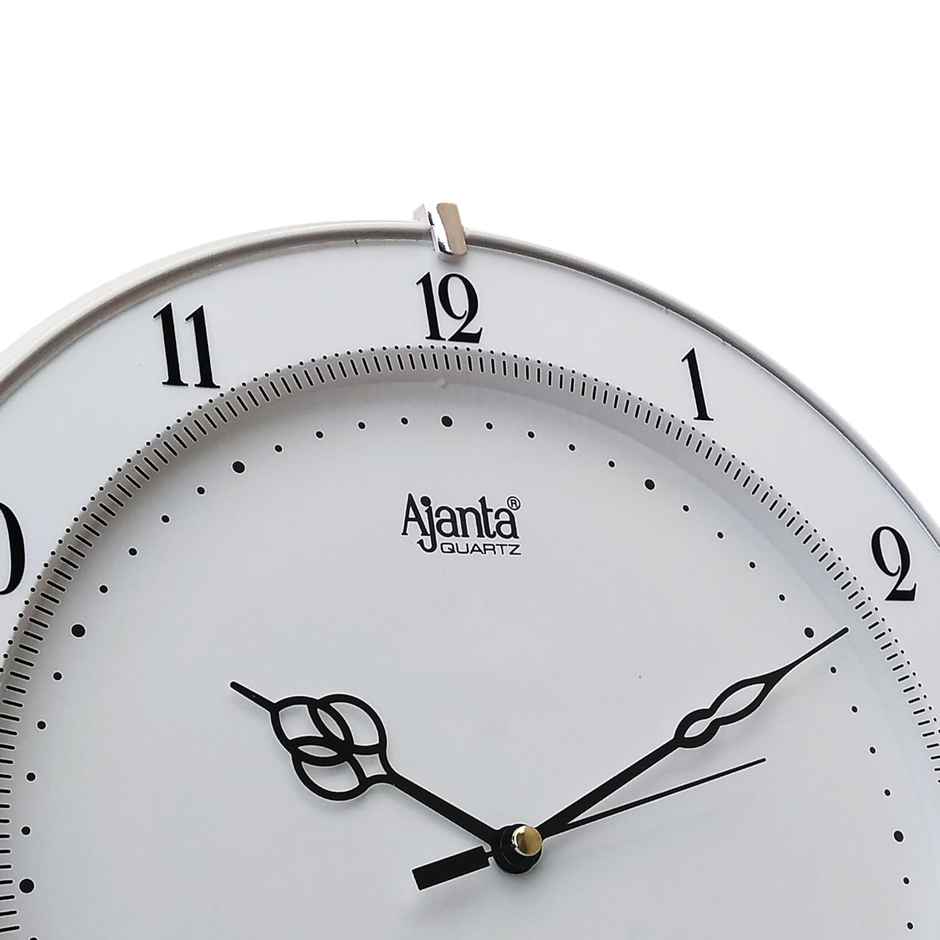 Ajanta Plastic Abstract Wall Clock (28 cm x 28 cm x 3.5 cm White) - Analog
