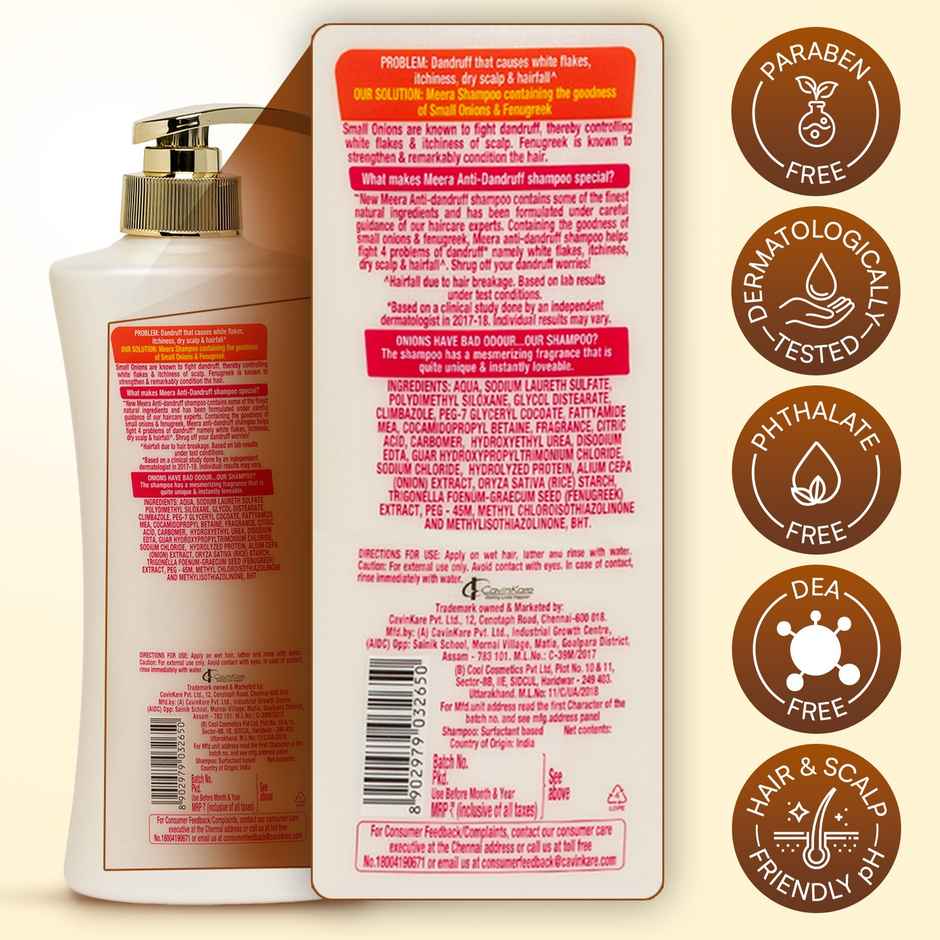 Meera Anti Dandruff Shampoo With Small Onion and Fenugreek