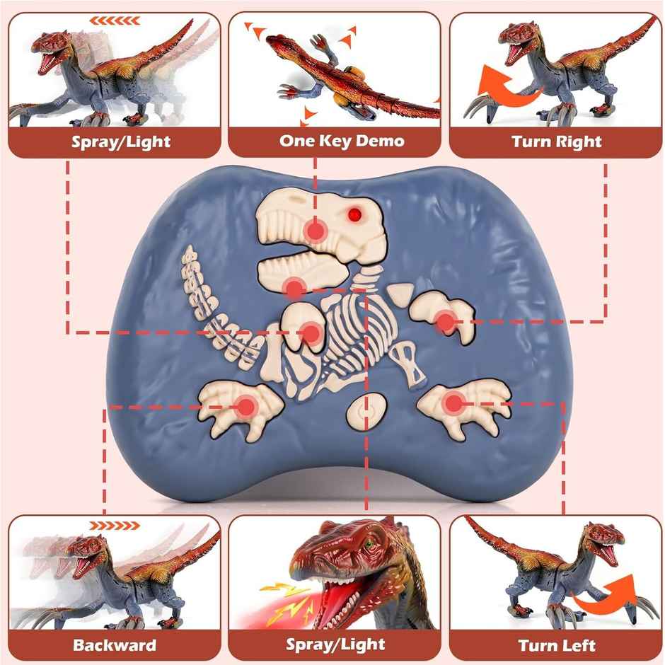 Toyshine Rc Therizinosaurus Dinosaur Toy With Lights and Sound | 3-12 Years