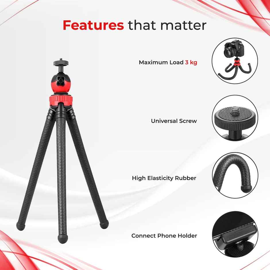 Tygot T11 Flexible Gorillapod Tripod with 360 Rotating Head for DSLR and Mobile