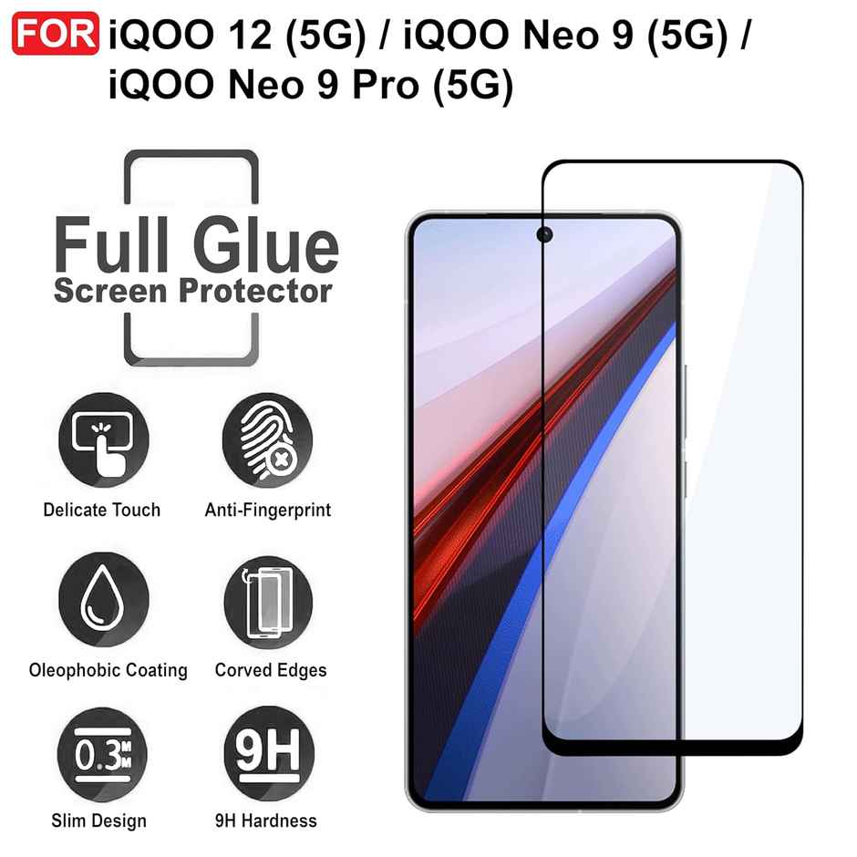 Artistque Tempered Glass for iQOO 12 5G | iQOO Neo 9 5G | iQOO Neo 9 Pro 5G Screen Protector Guard
