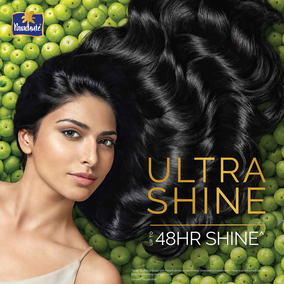 Parachute Advansed Ultra Shine Protein Shampoo | Coconut Milk & Amla | Up to 48hr Shine