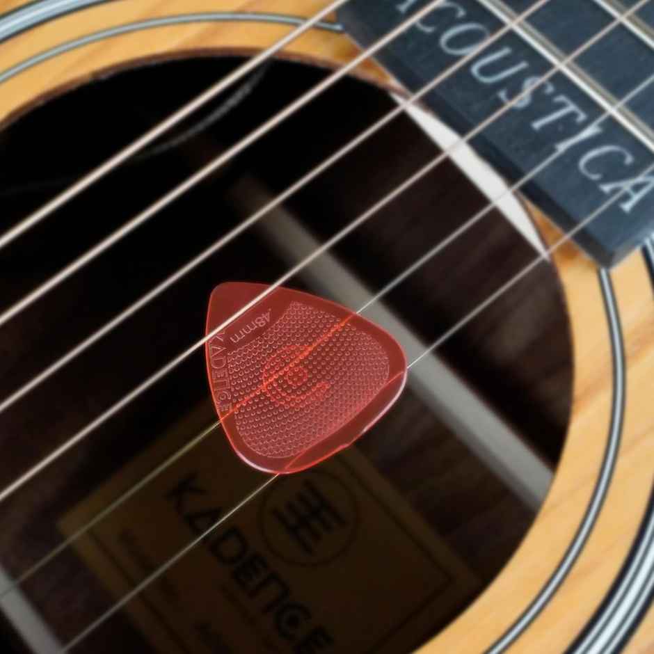 Kadence 10 Guitar Picks with Anti-Slip Grip, Crystal Clear Polycarbonate, 0.48 & 0.58mm