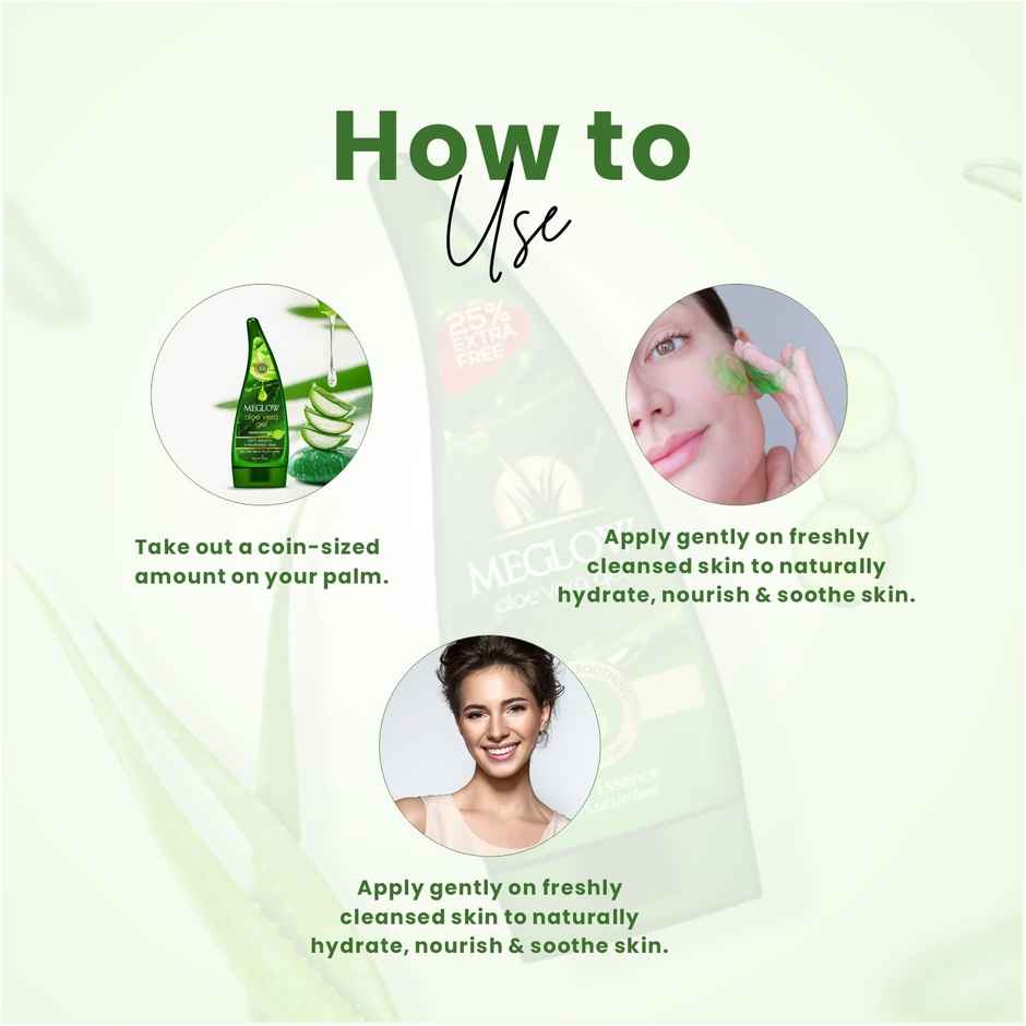 Meglow Aloe Vera Gel with Cucumber for Deep Hydration & Nourishment