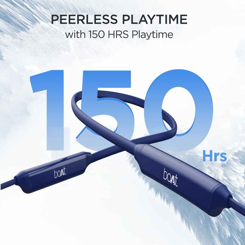 boAt Rockerz Trinity BT Neckband w/ 150H Playtime, Crystal Bionic Sound & ASAP Charge (Just Blue)