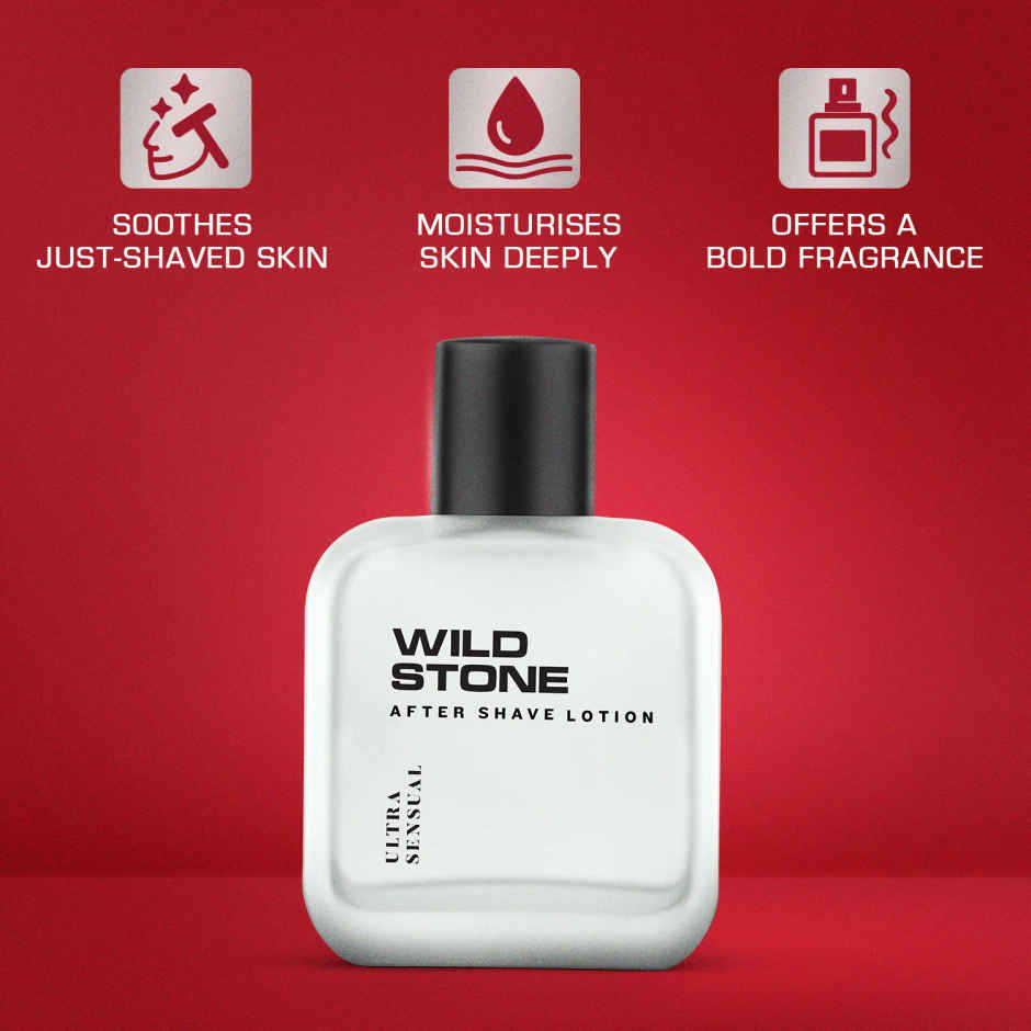 Wild Stone Ultra Sensual After Shave Lotion for Men | Long-Lasting Fragrance | Soothing Care