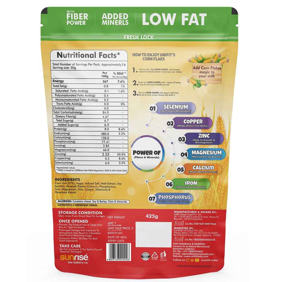 Unifit Corn Flakes | Crispy and Nutritious | Healthy Breakfast Cereal