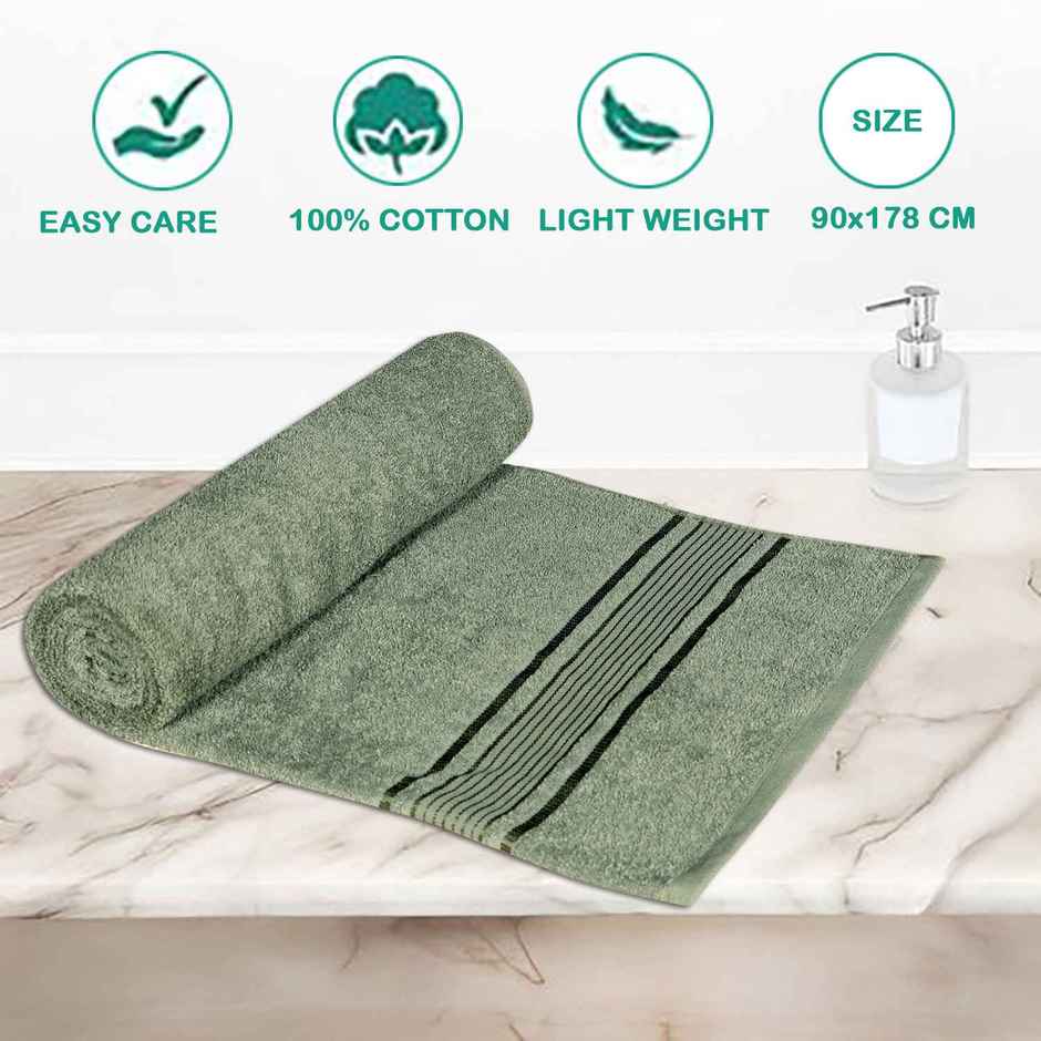 Dream Living Pure Cotton Bath Towel 400 Gsm | Olive - 36 x 71 in