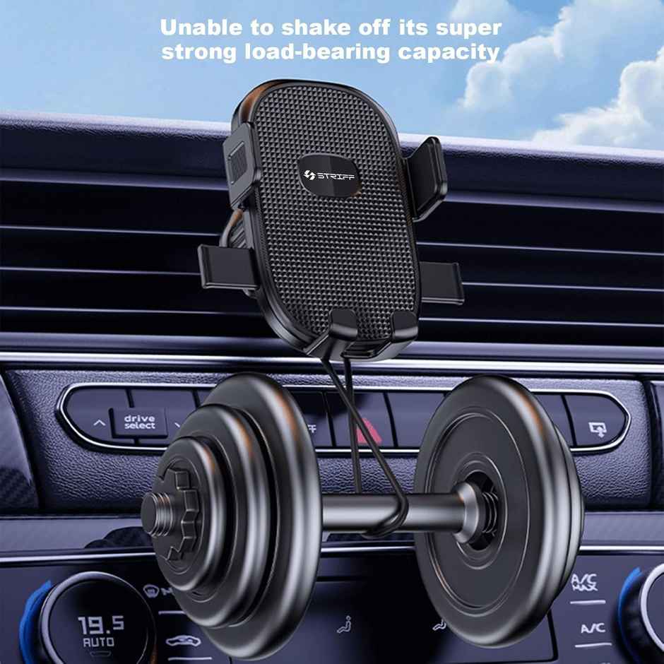 Striff Car Phone Holder with Metal Hook Clip, Air Vent Mount for iPhone, Android, All Smartphones