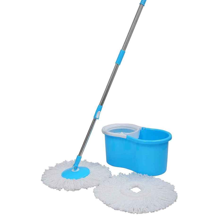 Esquire Elegant 360 Spin Bucket Mop Set With an Additional Microfiber Refill - Blue Color