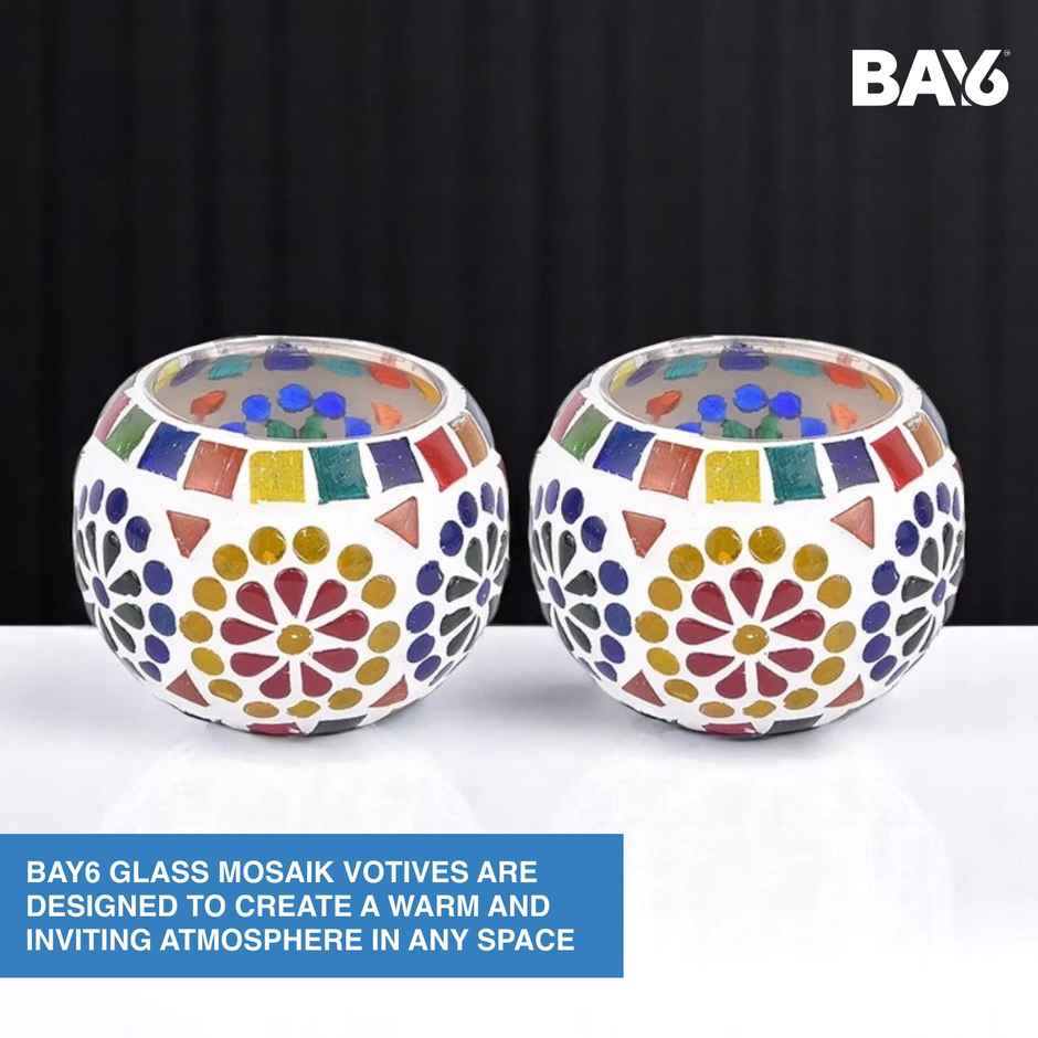 BAY6 Glass Mosaik Votive Set - 4 Inch | 2pc