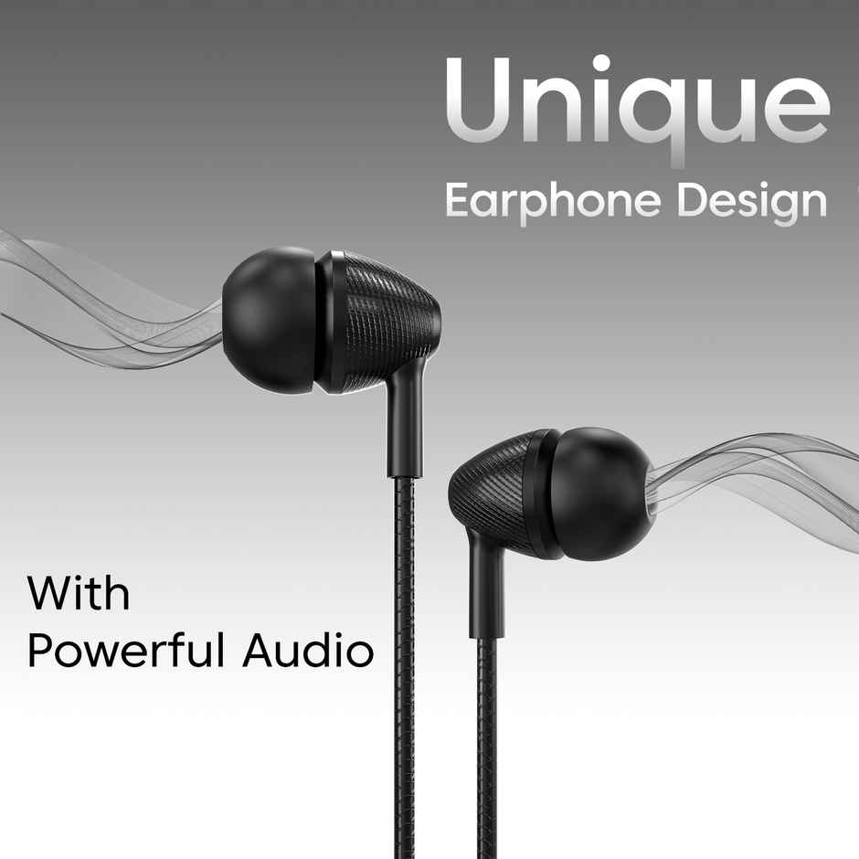 Sounce Wired Earphones | Clear Sound, Comfortable Fit, 3.5mm Jack, Tangle-Free Cable | Black