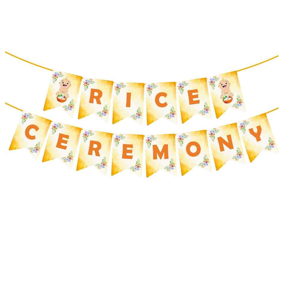 Party Propz Floral Design Shubh Annaprashan Banner - Pack Of 1