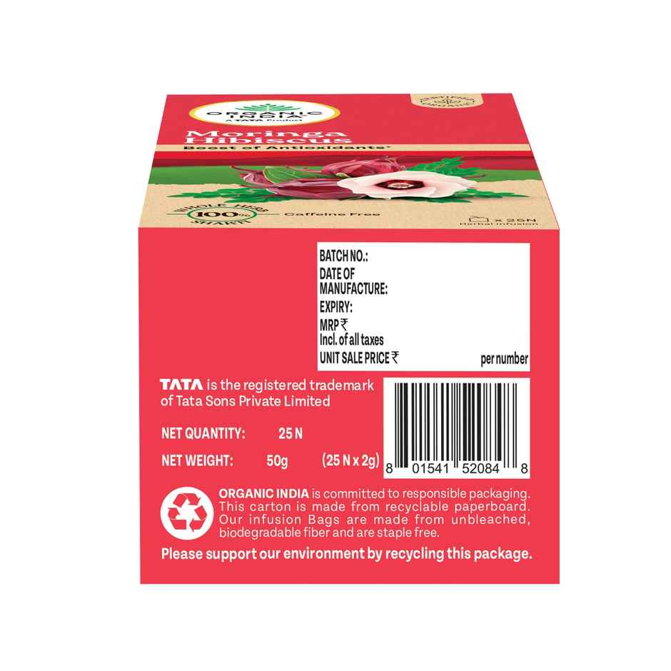 Organic India Moringa Hibiscus Herbal Infusion Bags