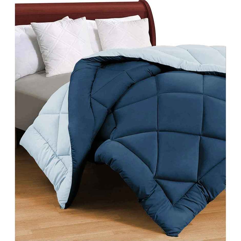 Status Solid Reversible Comforter 215 Cm x 220 Cm - Sky Blue