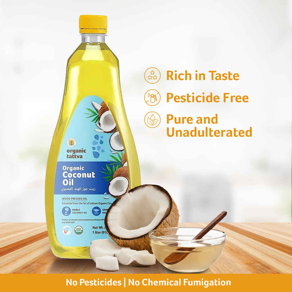 Organic Tattva Coconut Cold Pressed Oil (Nariyal Oil)