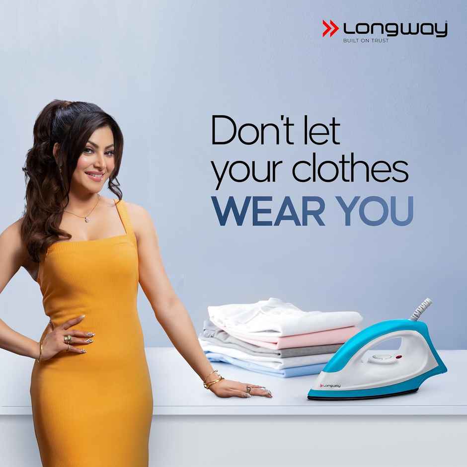 Longway Kwid Light Weight Non-Stick Teflon Coated Dry Iron, Electric Iron(1100 Watt, Blue)