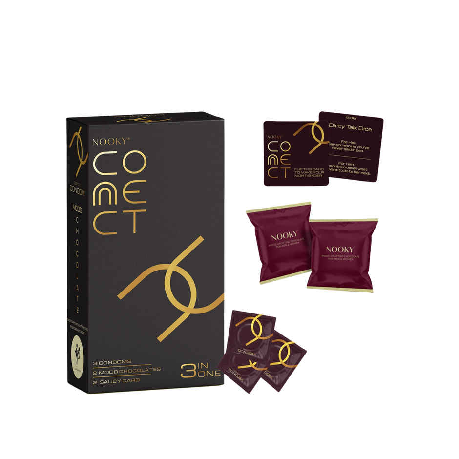 Nooky Connect (3 In 1)| Condoms, Chocolate & Mood Card