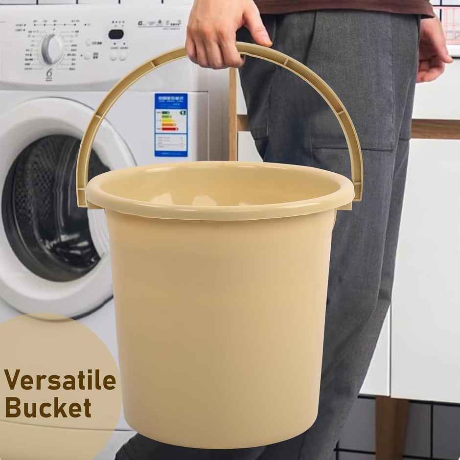 Kuber Industries Tub-Bucket with Mug Bathroom Combo Set|Set of 3|Beige