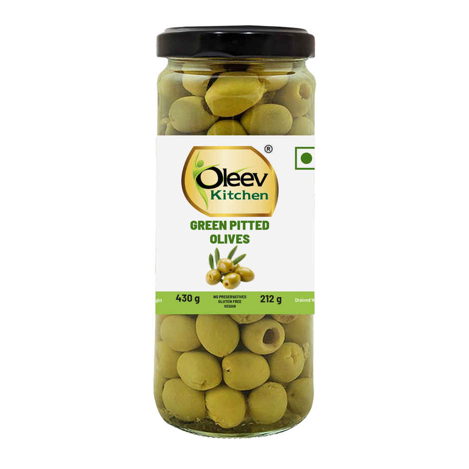 Oleev Kitchen Green Pitted Olives