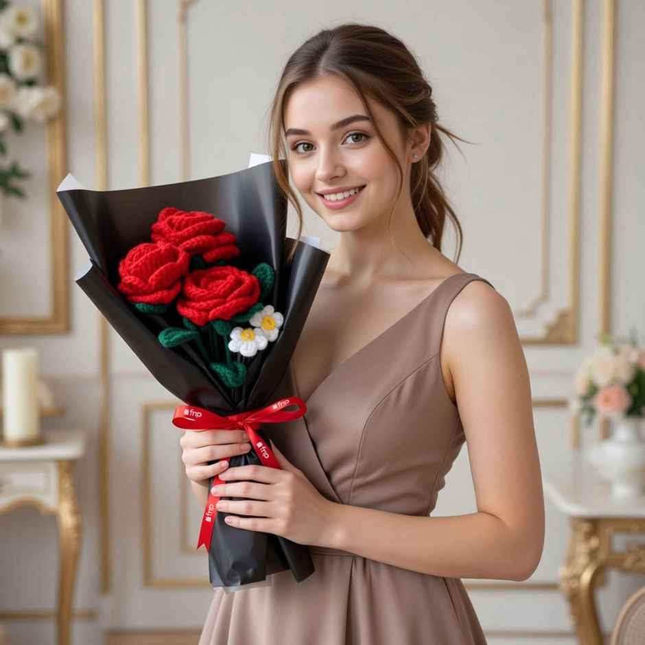 Forever Love Artificial Crochet Flower Bouquet | Ideal for Gifting | FNP