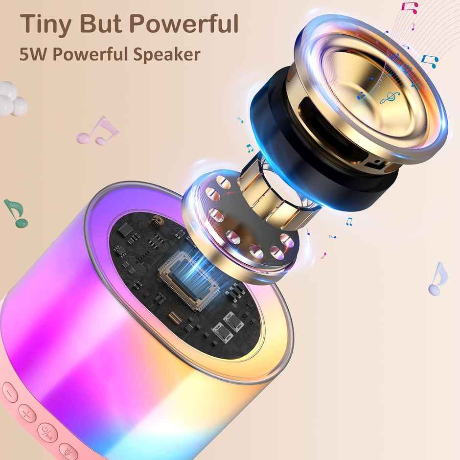 Kidara Glow Tune Karaoke Speaker With Mic | Lights Bluetooth | Gift For Kids 3+ | Multicolor