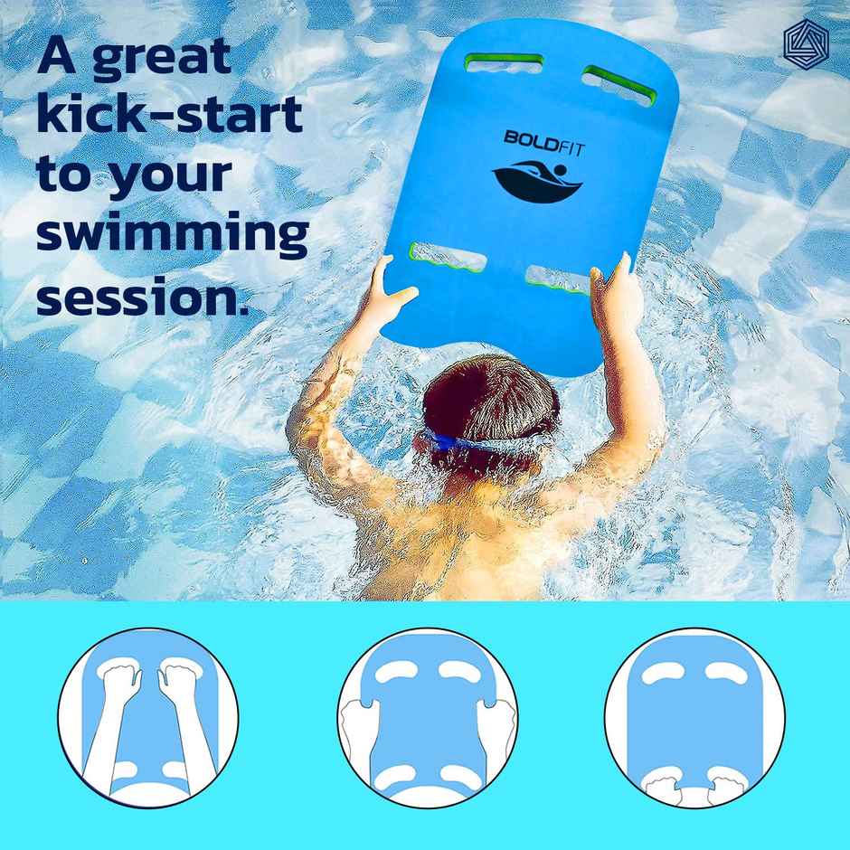 Boldfit Kick Board For Swimming Sports Swimming Floats For Adults-Kids Blue Yellow