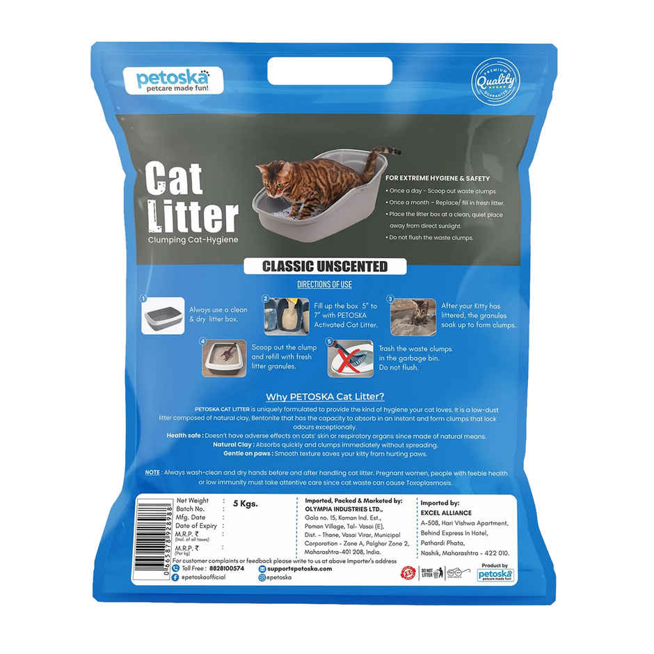 Petoska Bentonite Cat Litter | Unscented Combo