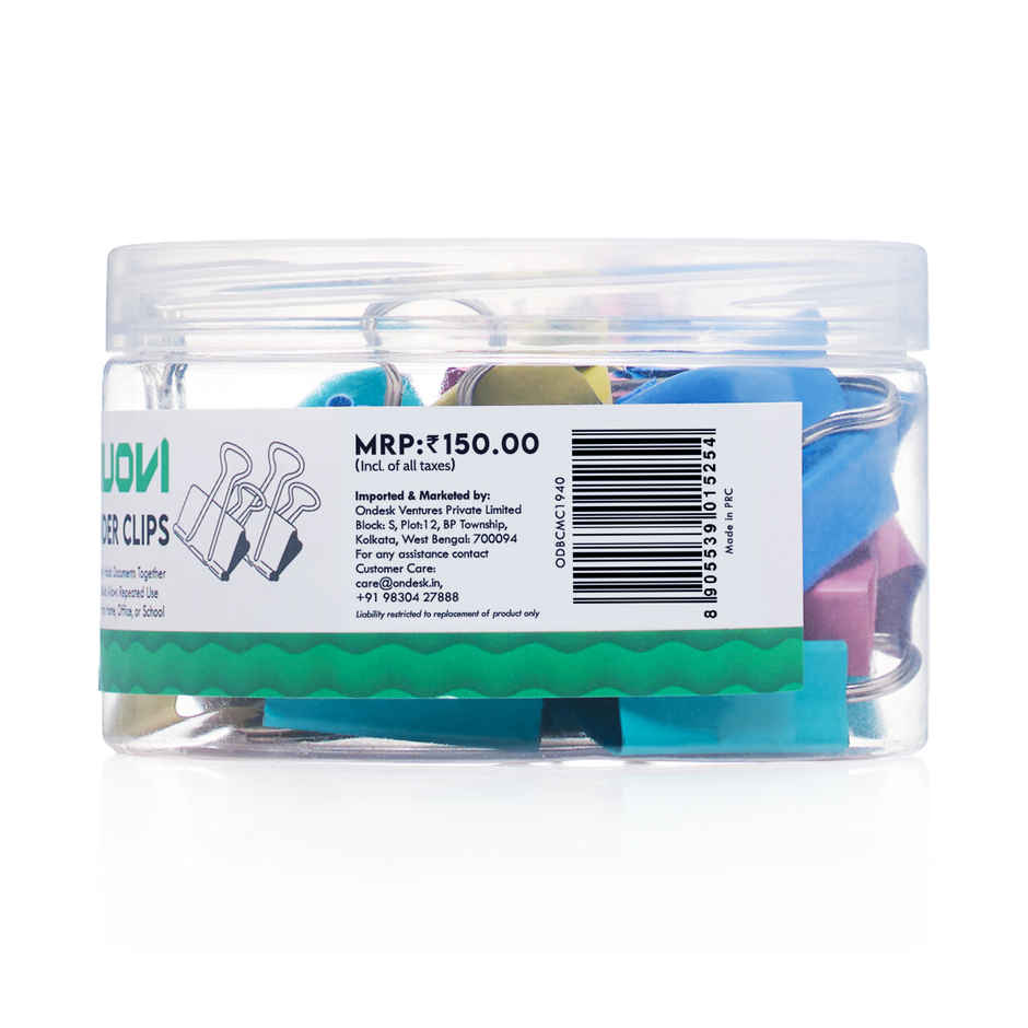 Nuovi Binder Clips | Multicolour - 19 mm