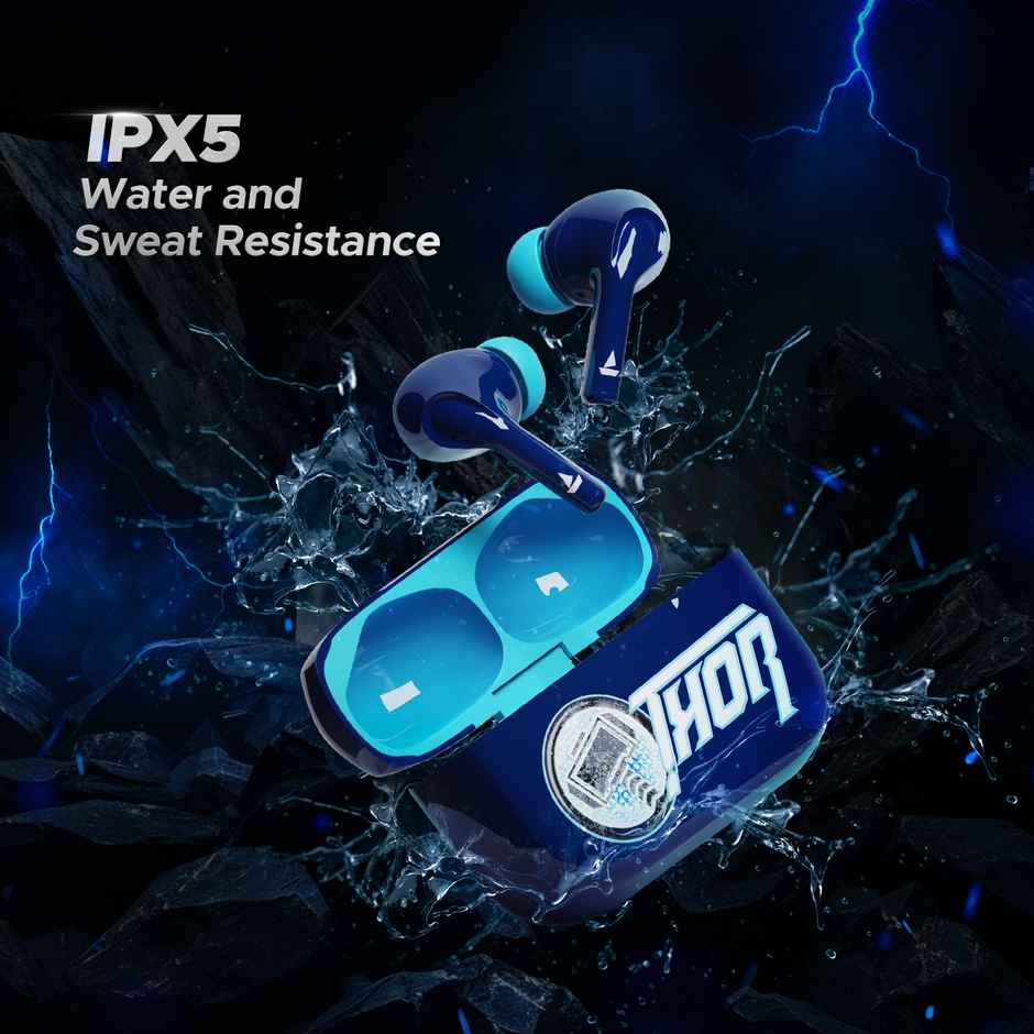 boAt Airdopes 161 Thor Edition TWS Earbuds with 40 HRS Playback, ASAP Charge & IPX5 Rating Bluetooth - Electric Blue