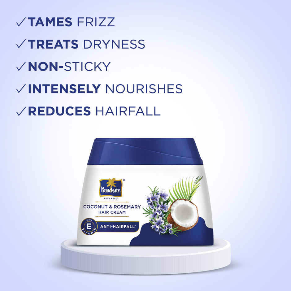 Parachute Advansed Coconut & Rosemary Hair Cream |Anti  Hair Fall |10X Hair Breakage Reduction