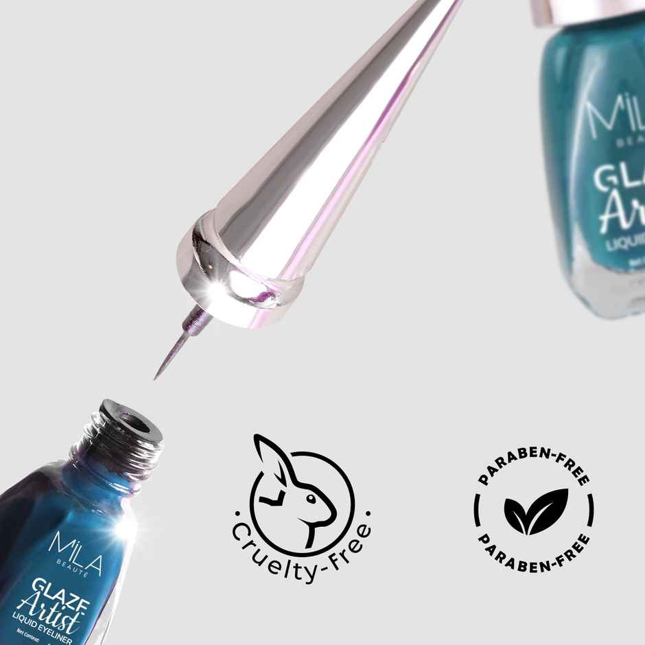 Mila Beaute Glaze Artist Liquid Eyeliner Waterproof & Smudge Proof Infinite - Blue
