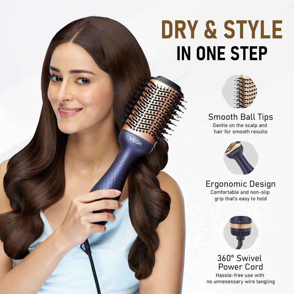 Vega Pro Volumizer Hair Blow Dryer Brush with 3 Heat/2 Speed Settings, (1200W, VHSD-02)