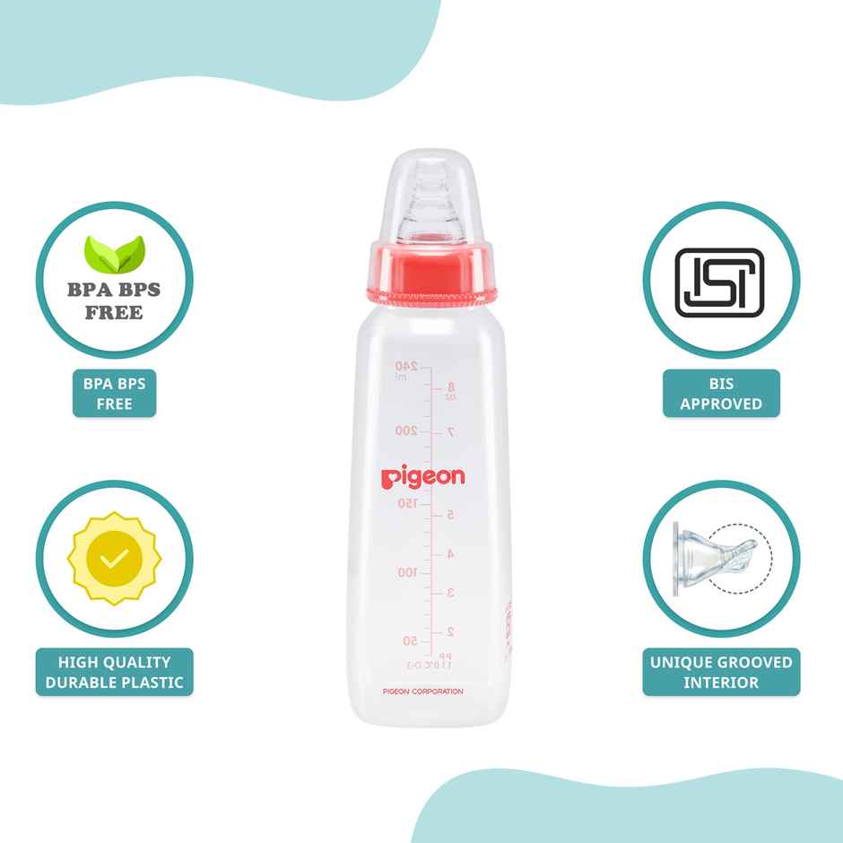 Pigeon Peristaltic Nursing Bottle Kpp 240Ml (Red) Nipple L