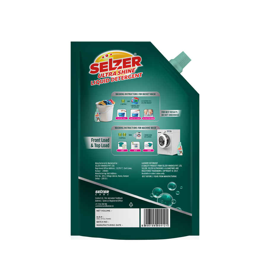 Selzer Ultrashine Liquid Detergent Spout Pouch