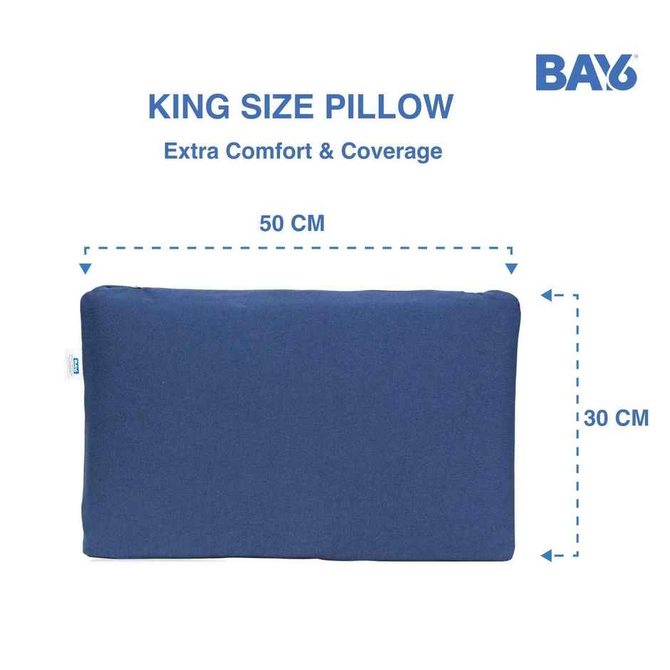 BAY6 Memory Foam Pillow For Kids - Rectangle, Soft Blue | 50 X 30 cm