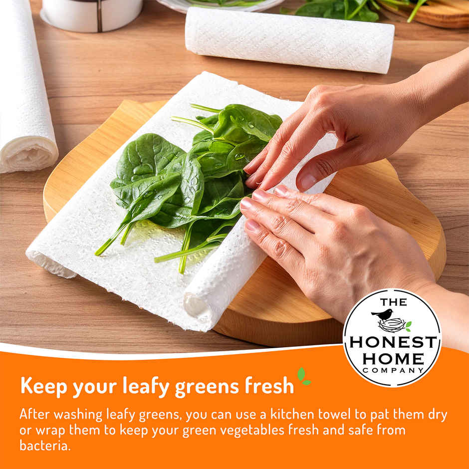 The Honest Home Company Kitchen Towel Roll (2 Ply) | 60 Pulls Per Role