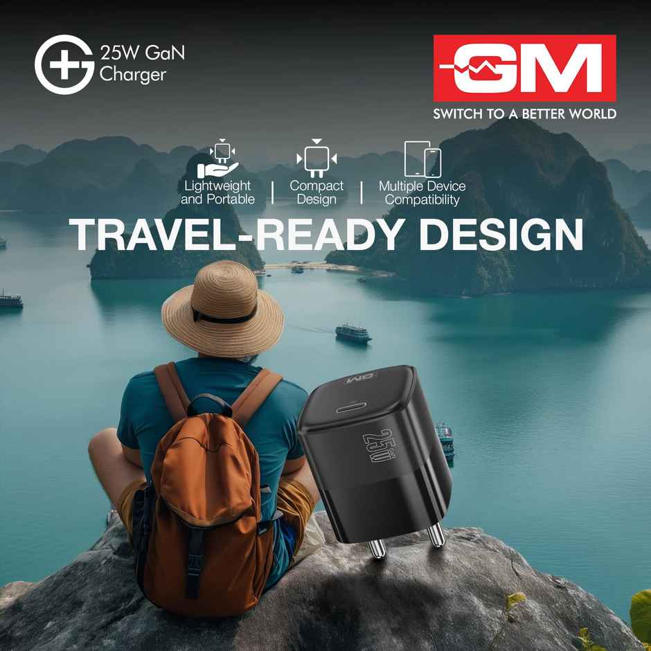 GM G Plus 25W GaN Fast Charger with USB C Fast Charging