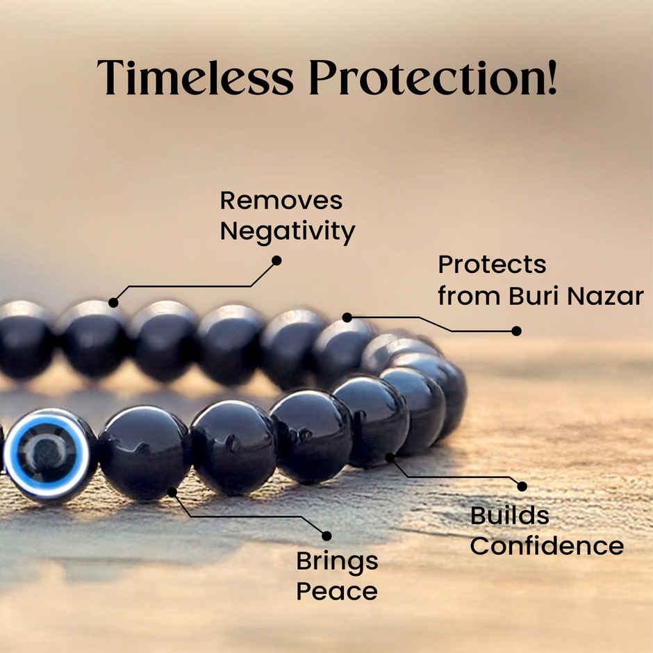 Astrotalk Evil Eye Bracelet With Black Obsidian