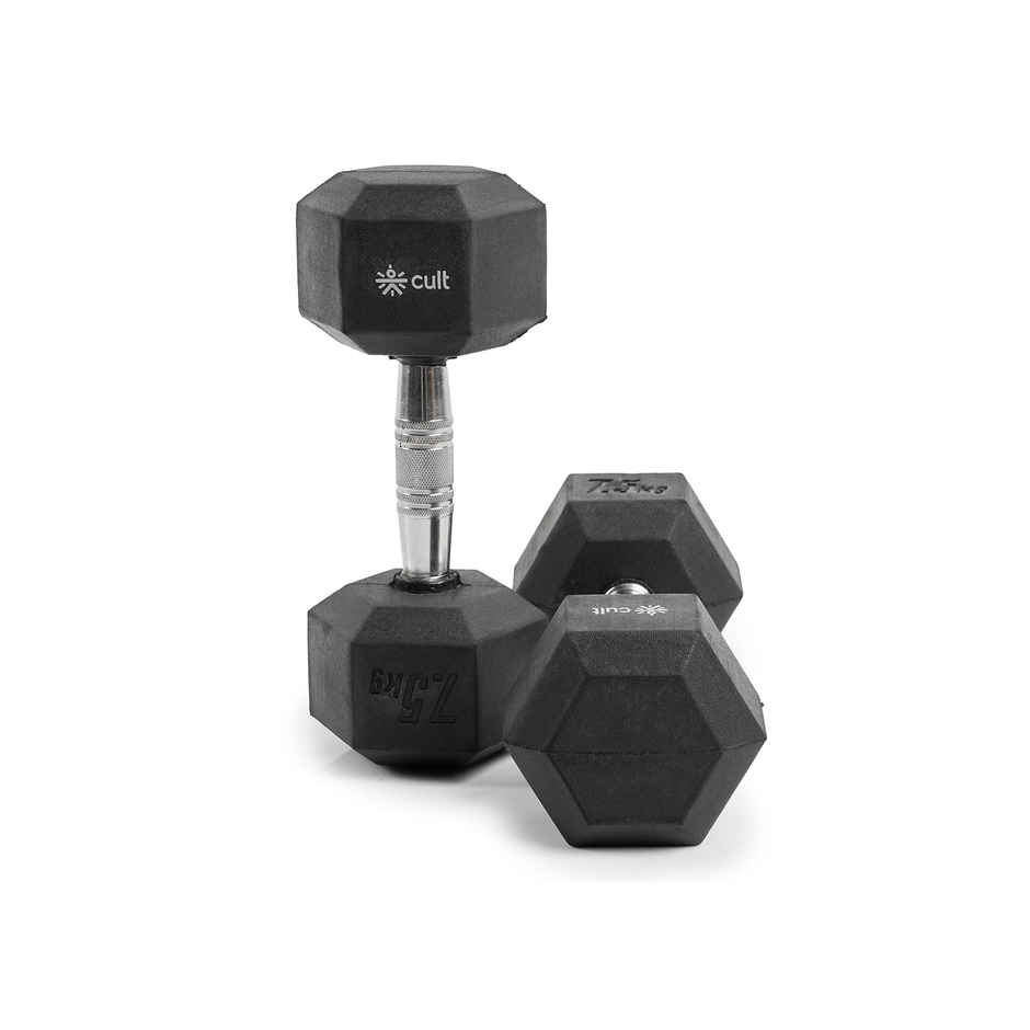 Cult Hex Dumbbell Set (7.5 kg X 2) | Black