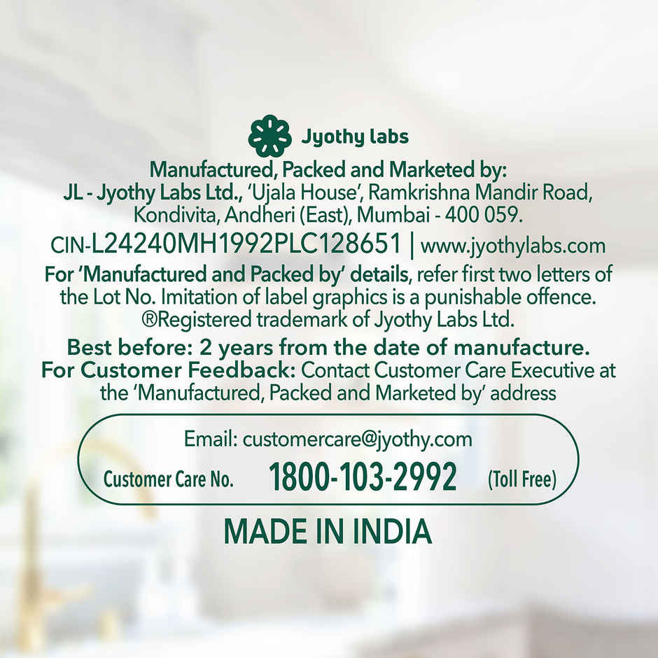 Exo Neem & Lime Anti Bacterial Dishwash Liquid | Tough Grease Removal with Power of Bio-Enzymes