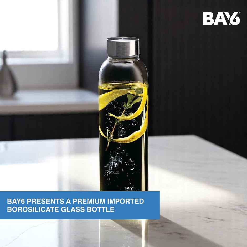 BAY6 Premium Imported Borosilicate Glass Bottle | 1000 ml