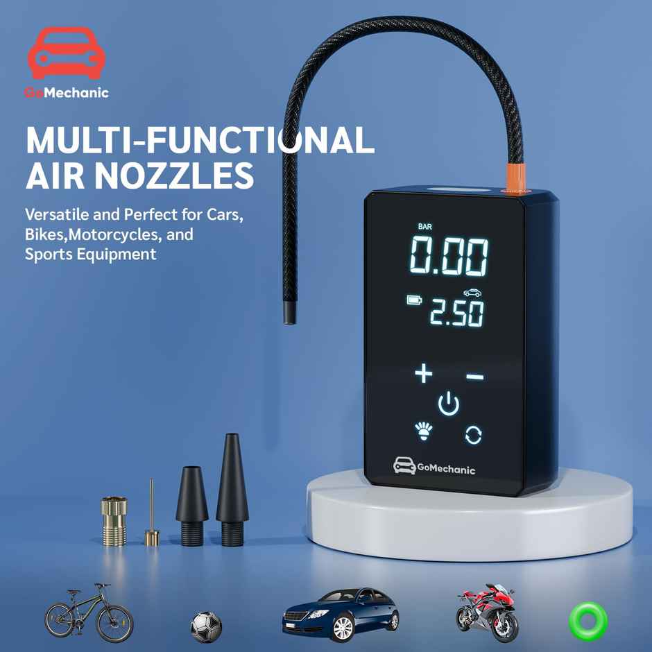 Gomechanic Wireless Tyre Inflator For Car & Bike |150 Psi |3000 Mah Battery | Full Lcd Touch Screen