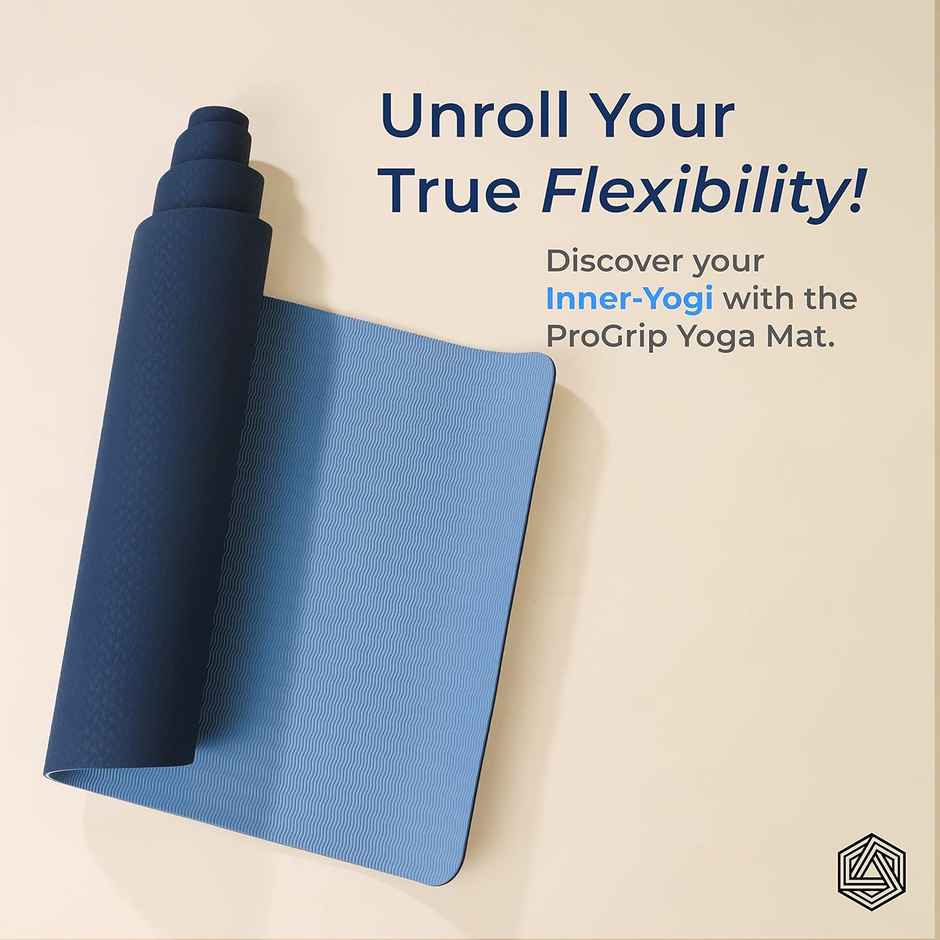Boldfit Yoga Mat For Women And Men With Cover Bag Tpe Material Extra Thick 6Mm Blue-Blue