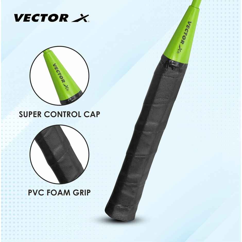 Vector X VXB-80 Badminton Racquet | Aluminum Head Steel Shaft | Lightweight - Assorted