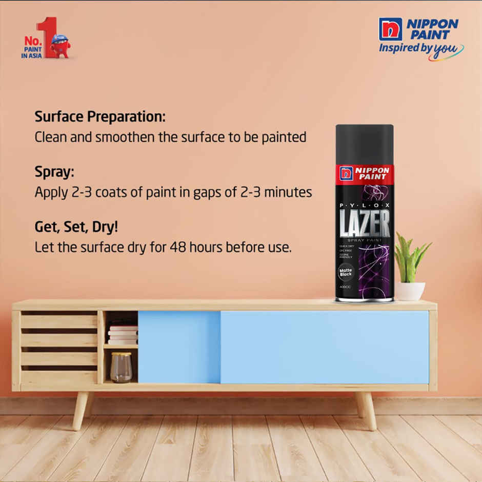 Nippon Pylox Spray Paint | Silver | Fast-Drying & High Gloss