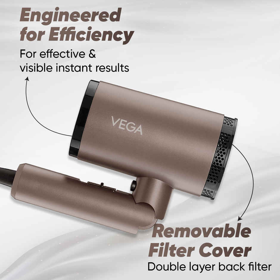 Vega Dry Up Hair Dryer | 2000W | 3 Heat & 1 Speed | Cool Shot | VHDH-36