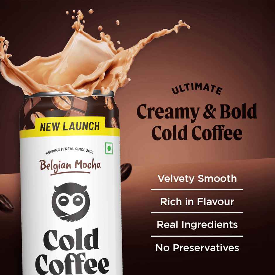 Sleepy Owl Belgian Mocha Cold Coffee Can | Ready to Drink Coffee Beverage